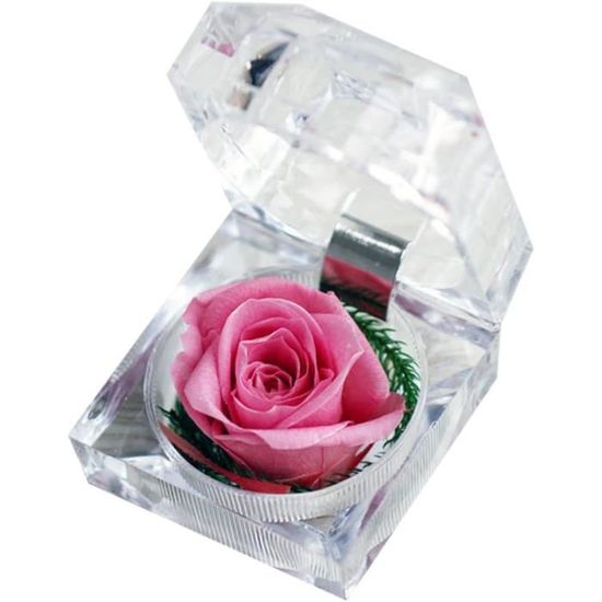 NUPTIO Roses Conservées Rouges dans Une Boîte à Fleurs Taille Petit à la Main Vraies Fleurs Pétales Éternels, Cadeaux Romantiques pour Petite Amie, Fête des Mères Anniversaire Mariage Noël