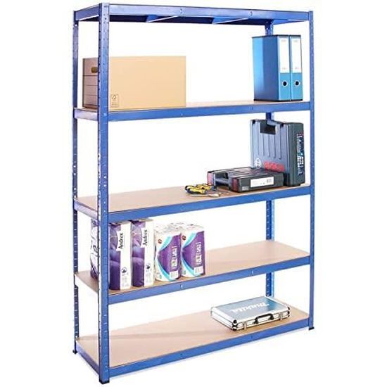 2x rack de stockage métallique 175 kg x5 180x90x40cm VertBleu, galvanisé, pliable, MDF, GB378