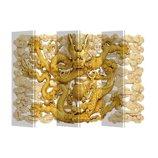 Paravent Intérieur 3 Panneaux 120x180 Cm - Toile Imprimée Recto Verso - Séparateur De Pièce Déco Amovible