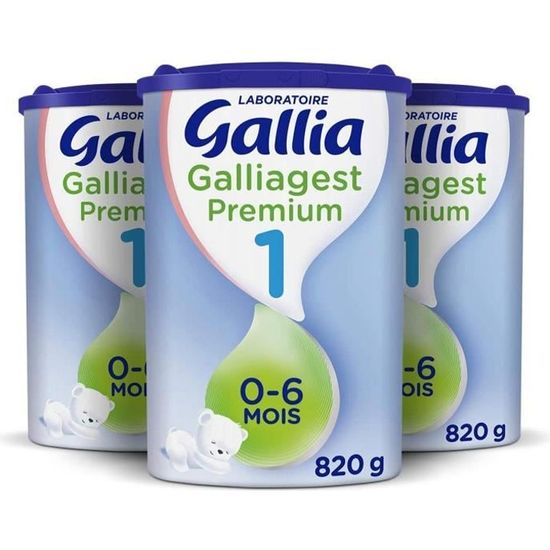 Laboratoire Gallia Galliagest 1, Lait en poudre pour bébé, De 0 à 6 Mois,  820g (Packx3) - Achat / Vente lait 1er âge Laboratoire Gallia Galliagest 1,  Lait en poudre pour bébé