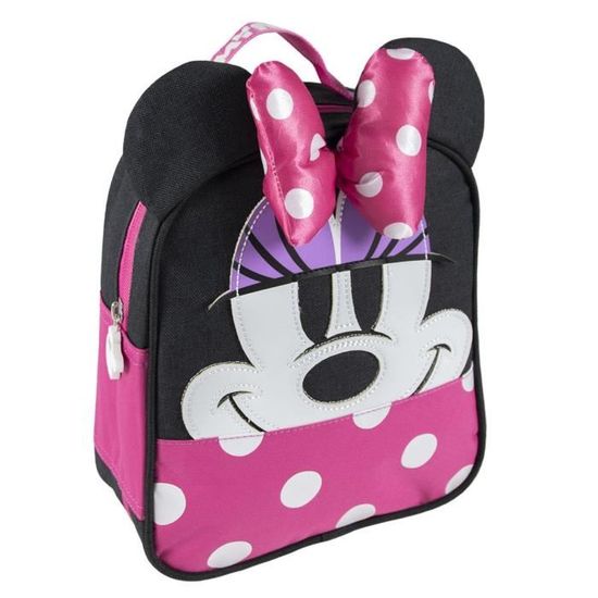 Sac à Goûter Minnie Mouse 3D - Isotherme Rose - 25,5x20 Cm - Pour École Ou Pique-nique