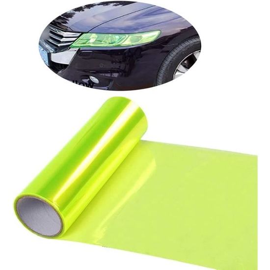 Film Teinté Autocollant Pour Phares Avant/arrière 30x60cm Noir Brillant