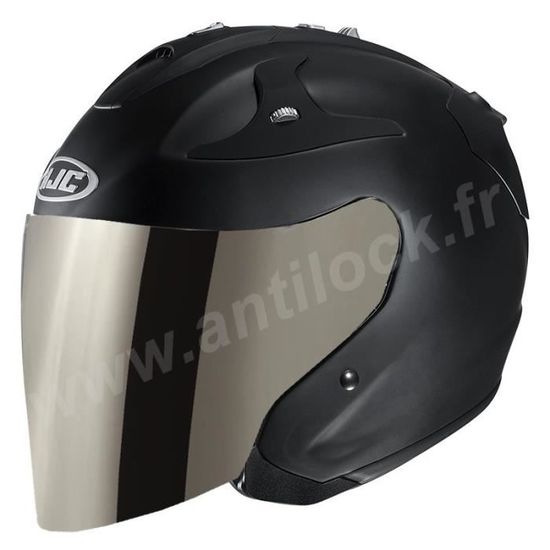 HJC FG JET NOIR MAT AVEC VISIÈRE MIROIR IRIDIUM Cdiscount Auto