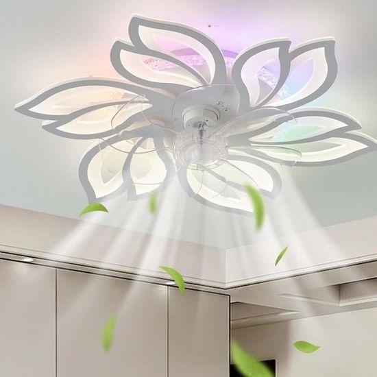 Ventilateur De Plafond Avec Lumière Et Télécommande, LED 3 Couleurs 3000k 6000k Dimmable Douille E27 Blanc Avec 6 Pales 92238007 Ventilateur De Plafond Avec Lumière Et Télécommande, LED 3 Couleurs 3000k 6000k Dimmable Douille E27 Blanc Avec 6 Pales 92238007