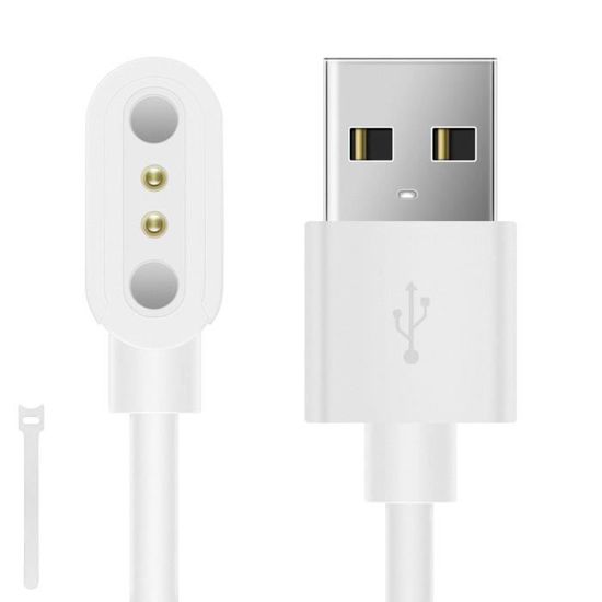 Câble Chargeur Magnétique USB-C Pour Montre Connectée - 2 Pins 4 Mm - Longueur 60 Cm - Compatible Xiaomi Etc.