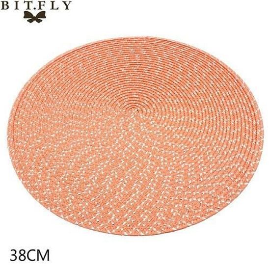 Lot De 6 Sets De Table Ronds Tressés 30 Cm Marron – Coton Lavable, Antidérapant, Résistant Chaleur !