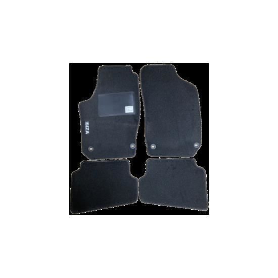 Kit 4 Tapis de sol Auto pour SEAT IBIZA de 2002 à 2008 (6L), sigle IBIZA, avec CLIPS, Neuf.