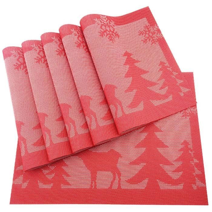 Tapis de Table de noël de 2-4-6 pièces, napperon de cuisine antidérapant, tapis de Table à manger résistant à SET DE SOIN - STB28795