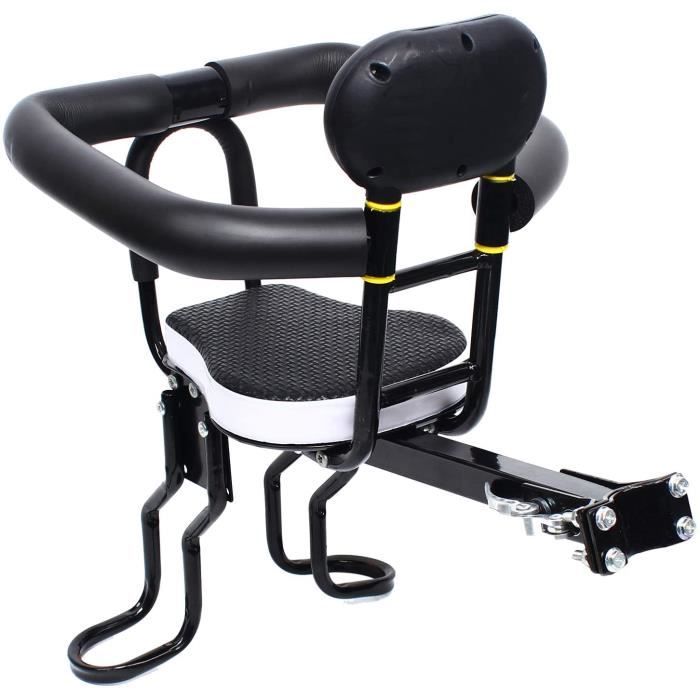Siège avant de vélo pour enfants, siège avant amovible pour enfants, siège de vélo pour enfants avec poignée, garde-corps et pédale