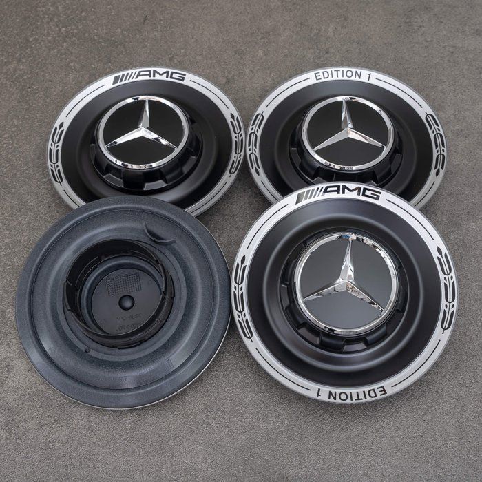 4x Logo Jante Mercedes Benz Argent 75mm Cache Moyeu Centre De Roue Emblème