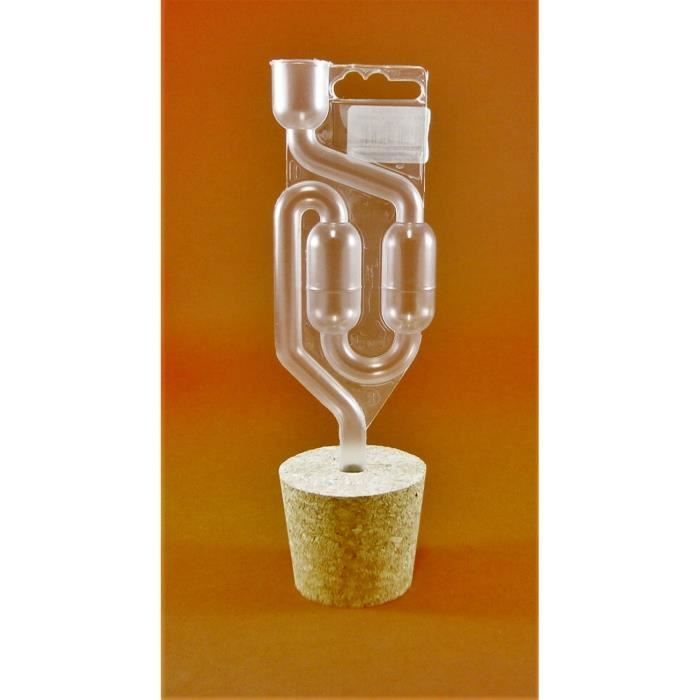 BOUCHON de LIèGE AVEC TROU 56/46mm + BARBOTEUR Plastique - Bouchons - Bonde - Fermentation Bonde - Dame-Jeanne - Bonbonne - Levure d