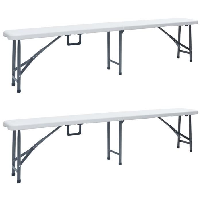 EXPE5��-Haute qualité - Lot de 2 Bancs de jardin pliables - Chaise de jardin fauteuil de jardin Contemporain - Banc d’extérieu3884