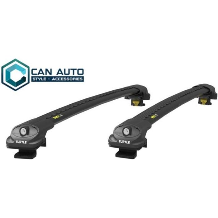 Barres de toit pour Citroen Berlingo II 09-2007>2018 court et long transversales, alu noir (le jeu de 2) série Turtle V1 avec