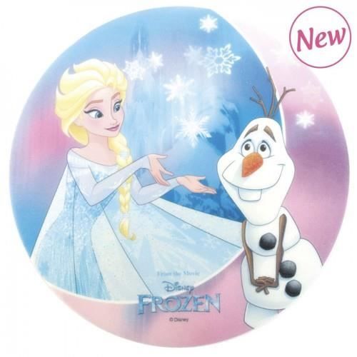 Décorez votre gâteau à l'aide de ce disque azyme Anna et Elsa de la Reine des neiges - Ø 20 cm