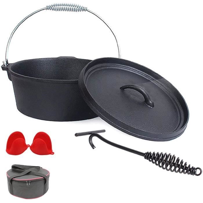 COCOTTE Cocotte le Creuset Feu -eacute,mail-eacute, en fonte ronde au four hollandais, pot pr-eacute,-sason-eacute, avec poign-e480