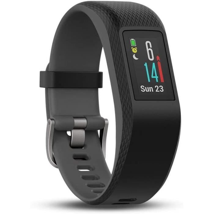 Garmin Vivosport - Bracelet de Sport avec GPS et Cardio Poignet - Taille L - Noir/Gris Anthracite