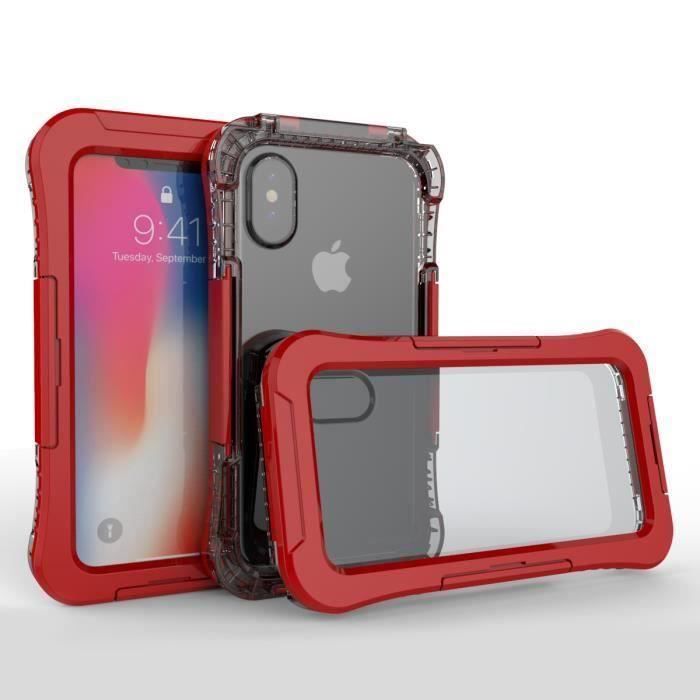 Coque Imperméable Waterproof iPhone X(Rouge) SDSD41