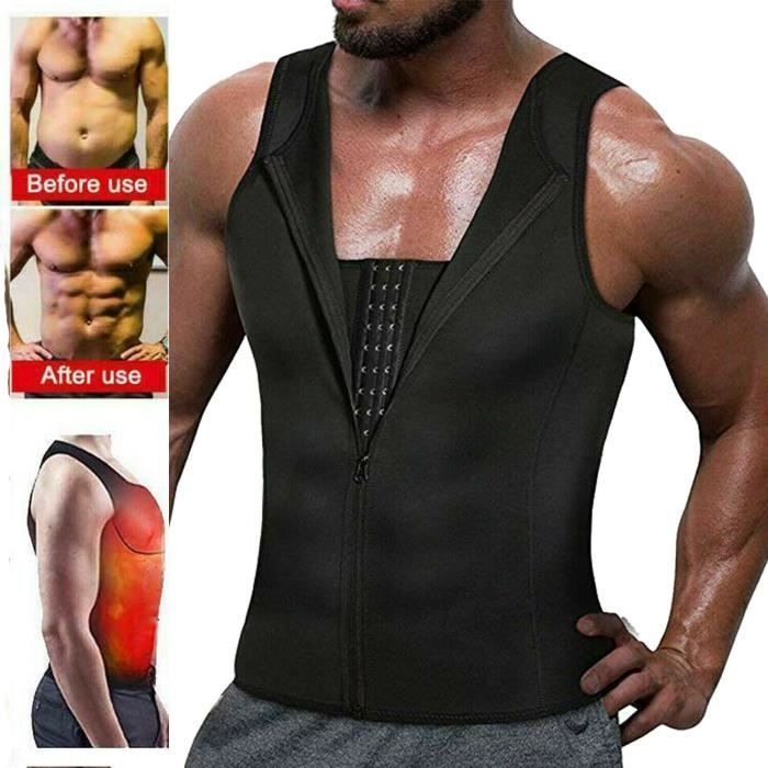 Costume de sauna pour hommes gilet de sport gilet t-shirt en néoprène formateur de taille entraîneur-XXL
