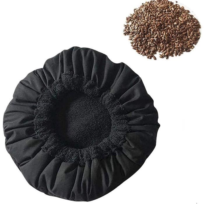 MQUPIN Capuchon thermique conditionnant profondément pour le soin des cheveux avec 10 bonnets de douche jetables (noir)