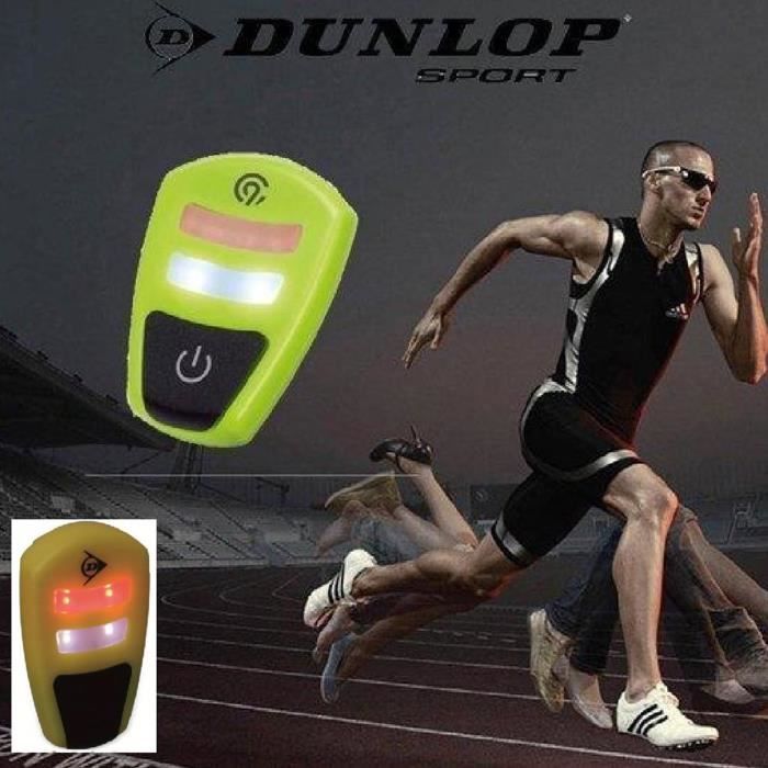 Duo Led Clip DUNLOP Jogging Eclairage Running Lumière Signalisation