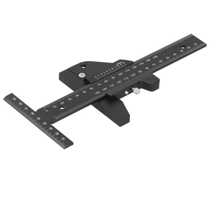Drfeify Règle de traçage du bois Règle de traçage pour le travail du bois Traceur de type T en alliage d'aluminium, outil de