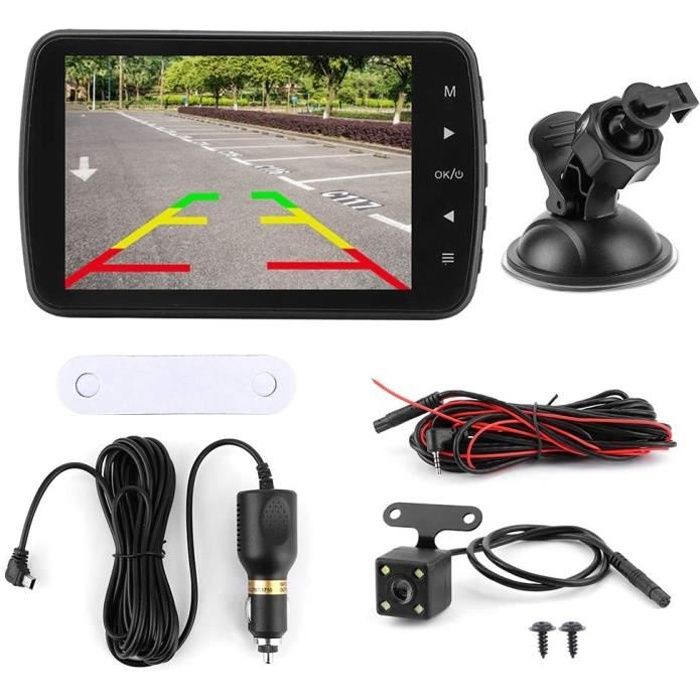 3. 5In LCD 1080P Enregistreur de Conduite Double Caméra 170 ° Grand Angle Clair Voiture Dvr Dashcam Noir 420