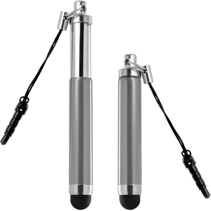Stylet Retractable Argent pour écran Tactile - Attache Jack 3.5 mm