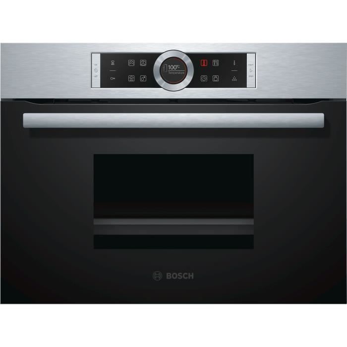 Four compact encastrable vapeur - BOSCH CDG634AS0 - Inox - 38L - Porte verre - 60x45cm