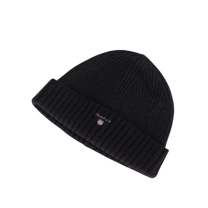 Gant Homme Bonnet doublé de laine, Noir