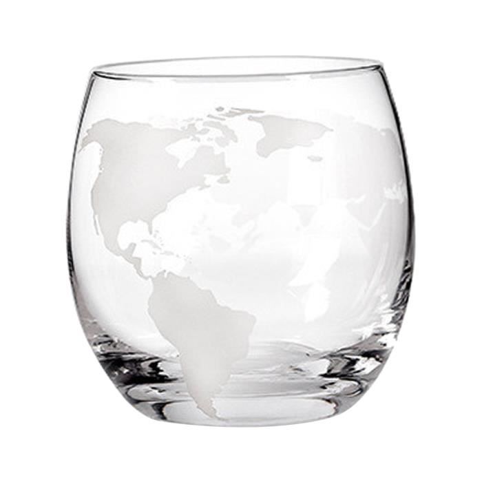 Whisky Globe Decanter (30 oz) Gravé Monde Globe Decanter Set pour les Boissons Alcoolisées, Bourbon, Seulement 1 verre