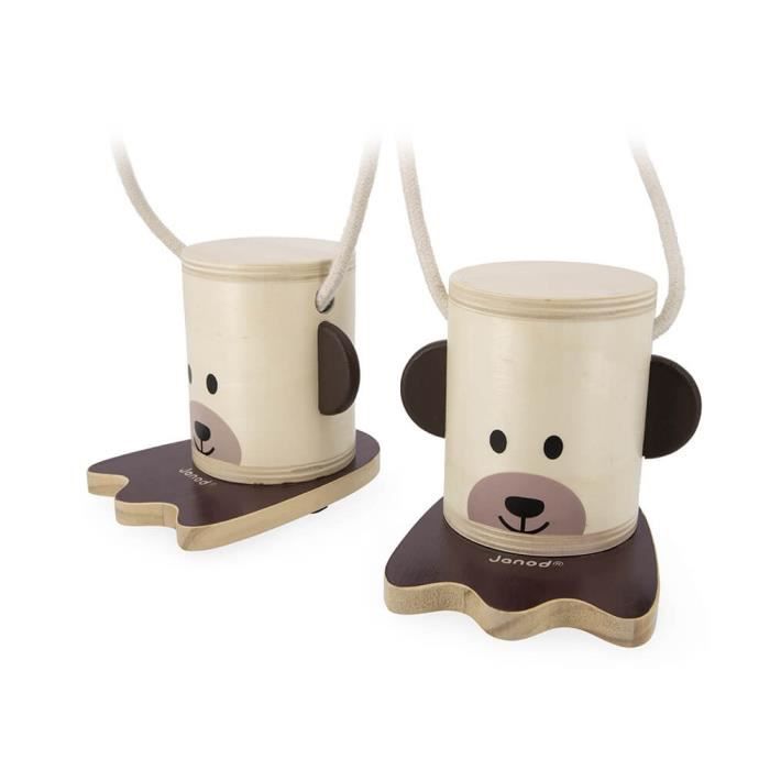 JANOD - Petites Echasses en Bois Pattes d'Ours - Echasses Enfant Réglables - Jeu Plein Air - Produit FSC TM - Dès 3 Ans