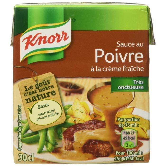 Knorr Sauce au Poivre à la Crème Fraîche 4 Parties 30 cl - Lot de 4