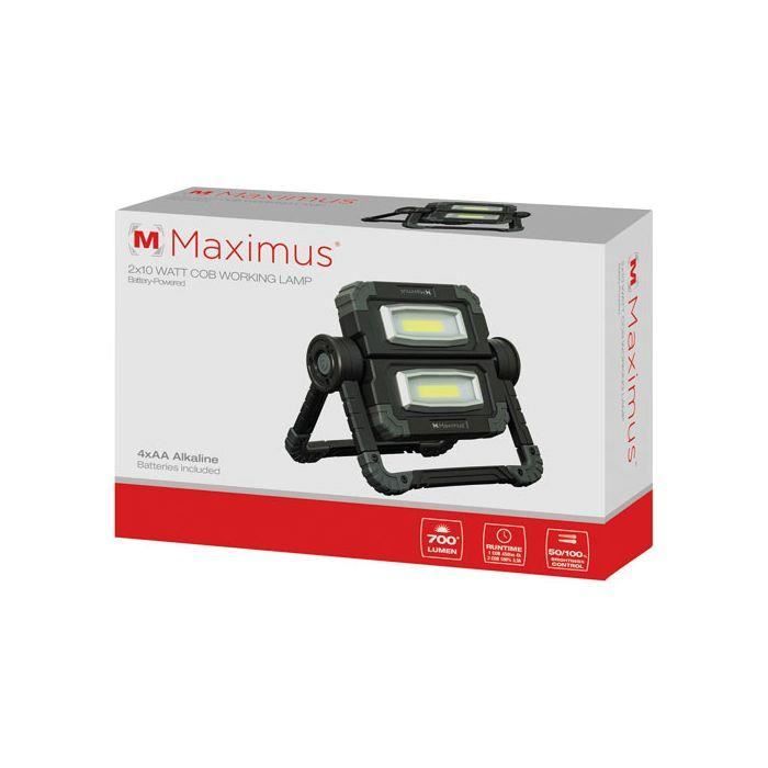 MAXIMUS - Projecteur portable a piles rotatif led 2x10 watts