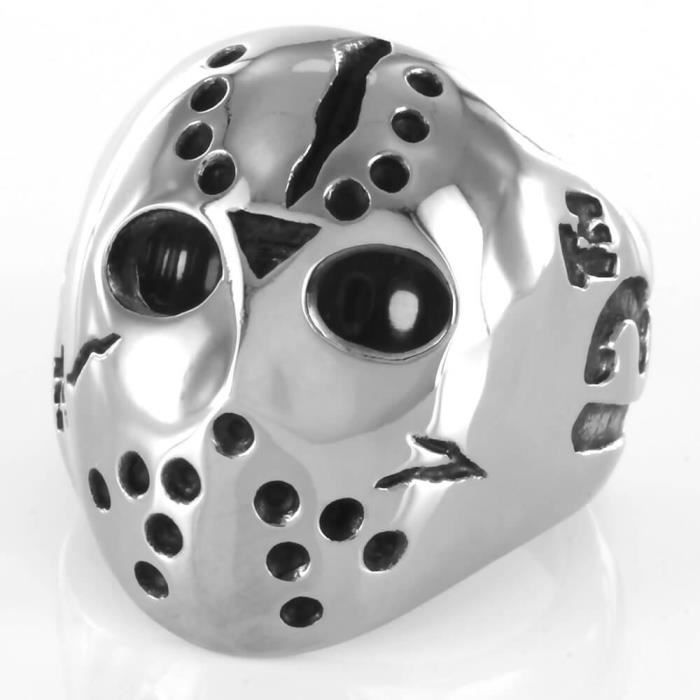 INOKI - Bague acier Jason Mask Vendredi 13 - circonférence 60 mm