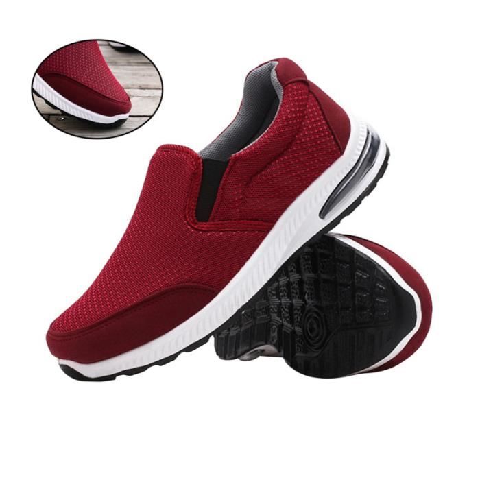 Chaussures de loisirs de sport respirantes de course en maille confortables de pour femmes, dames (rouge, taille 36) BASKET