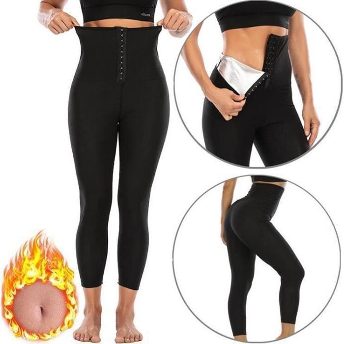 Pantalon Sudation Femme Legging Minceur Néoprène Transpiration Sauna Amincissant Sport Gym Fitness