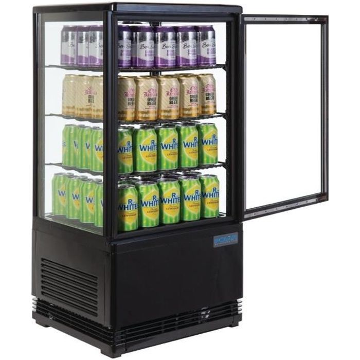 Vitrine réfrigérée avec LED 68L noire Polar