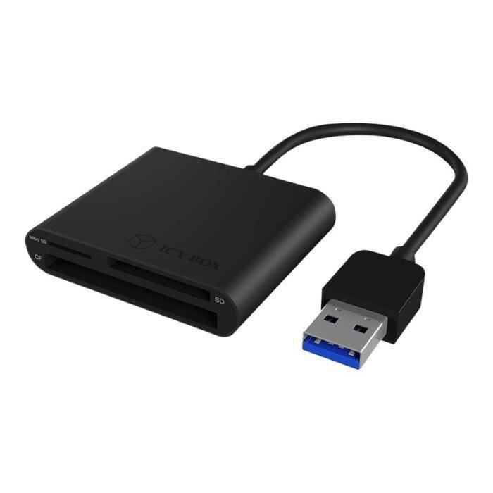 RaidSonic ICY BOX IB-CR301-U3 Lecteur de carte (CF I, SD, CF, microSD, SDHC, SDXC, SDHC UHS-I, SDXC UHS-I) USB 3.0