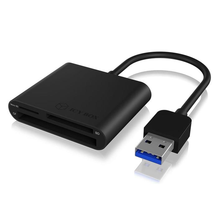 RaidSonic ICY BOX IB-CR301-U3 Lecteur de carte (CF I, SD, CF, microSD, SDHC, SDXC, SDHC UHS-I, SDXC UHS-I) USB 3.0