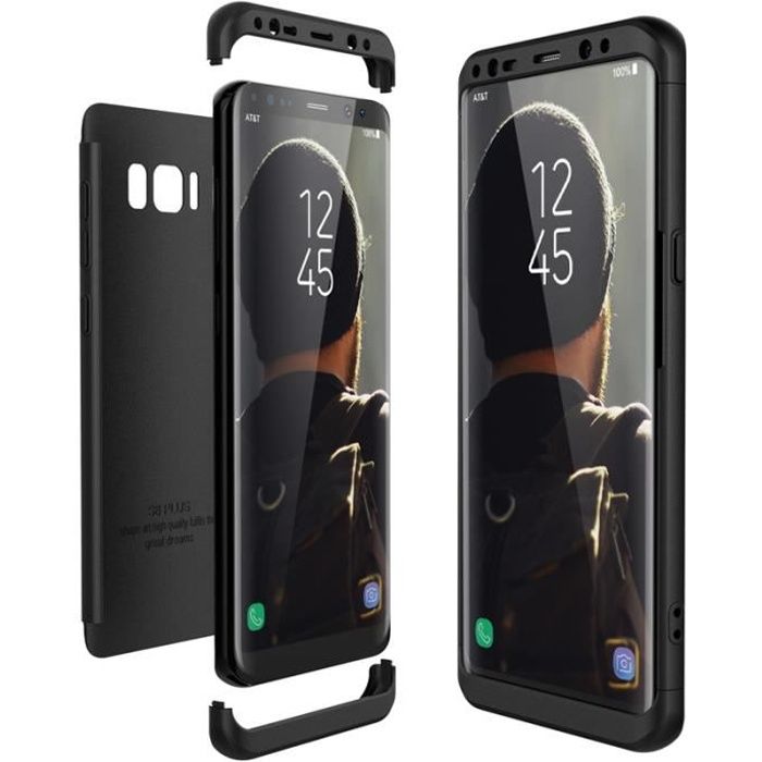 Coque Samsung Galaxy S8 Plus Cas dur PC 3 en 1 Noir