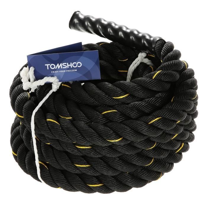TOMSHOO Corde Ondulatoire Battle Ropes Crossfit Corde Entrainement Crossfit 10m - 12m - 15m