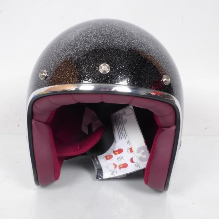 Casque Jet Torx Wyatt Glitter Black XL 61-62 noir anthracite pailleté gris moto