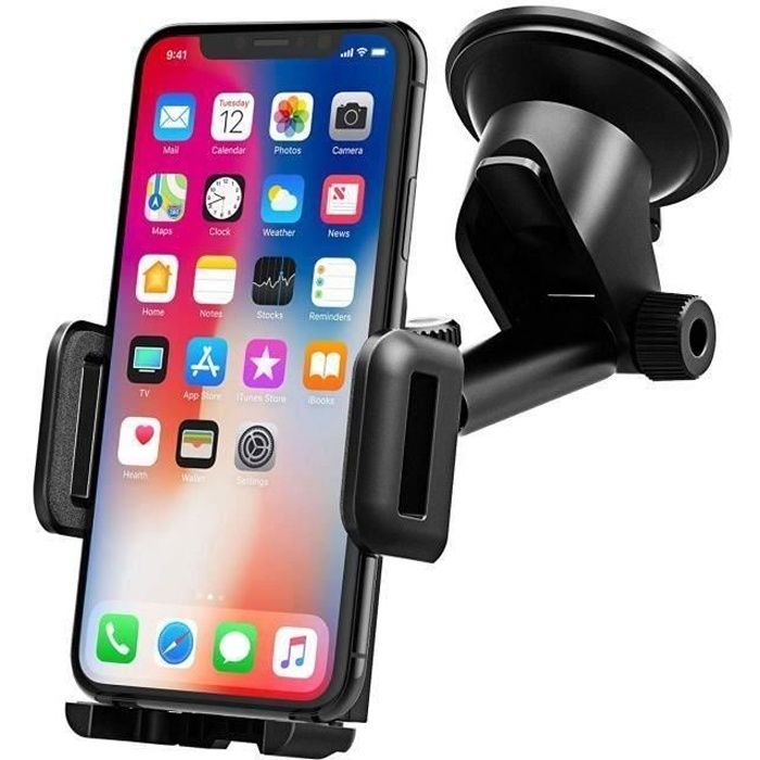 Support Téléphone Voiture Support Tableau de Bord Téléphone Support Voiture Téléphone GPS Pare-Brise Support Voiture pour Smartphone