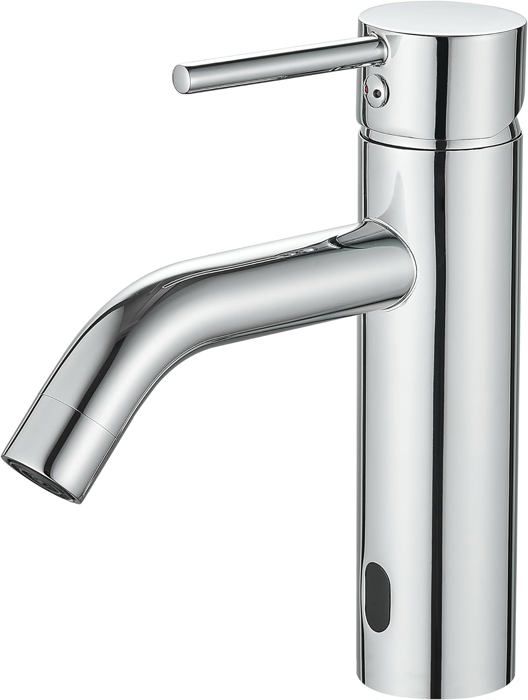 Mitigeur Lavabo Automatique Robinet Lavabo à Capteur Infrarouge - Automatique Sans Contact - Acier Inoxydable Blanc Robinet Capteur