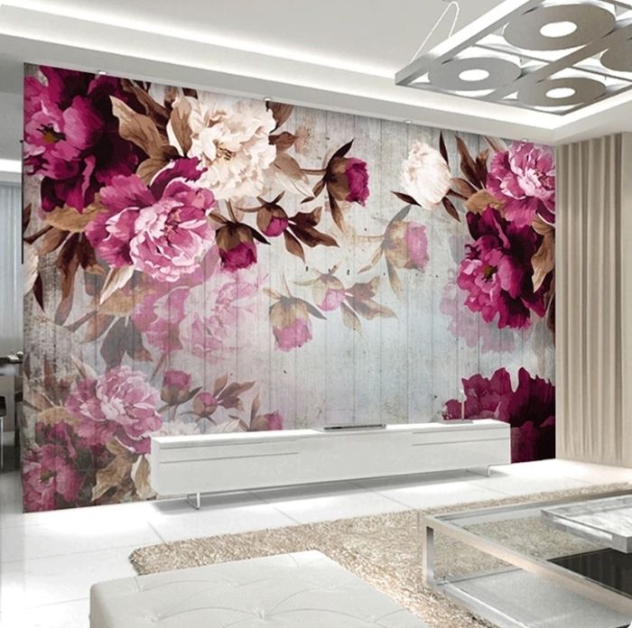 Papier Peint Mural 3D De Style Européen Pour Décoration Murale De Salon Ou De Chambre à Coucher Motif Fleurs 3D X 430 X 300 Cm
