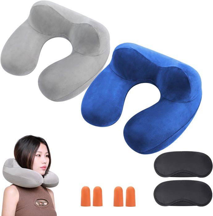 Taiyongkang Coussin De Voyage Gonflable Avion, Oreiller De Voyage Gonflable, Coussin Avion RéGlable, Coussin Voyage Avion Portable, Tour De Cou