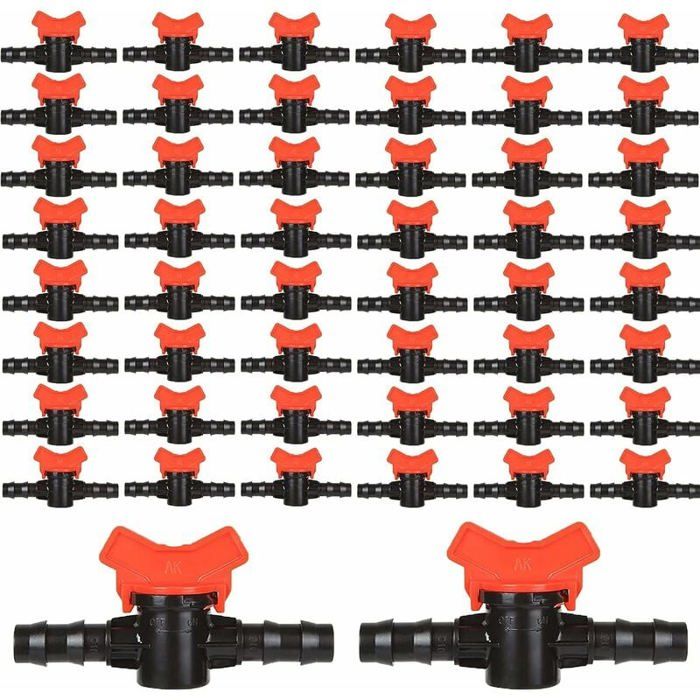 Lot 4 Vannes D'arrosage Avec Raccords Rapides - Simple Et Double Connexion, Plastique Vert/noir, Vanne De Réglage