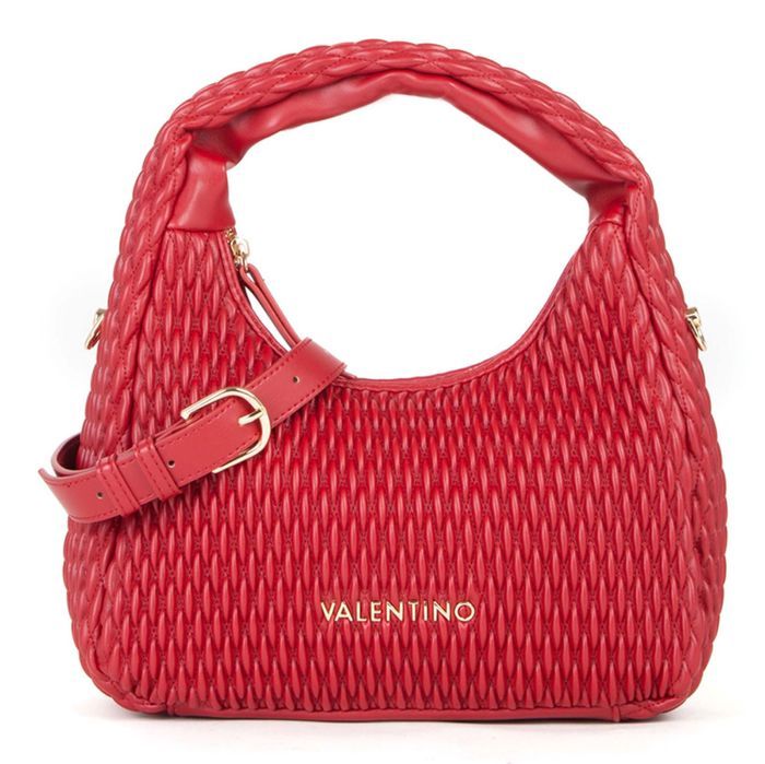 Valentino Brixton Flap Bag – Sac Bandoulière Rouge Bordeaux Élégant, Bandoulière Réglable, Polyuréthane