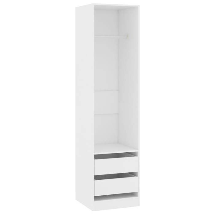 SALE 2025Garde-robe chambre - MOOD - avec tiroirs Blanc 50x50x200 cm - Bois dingénierie - armoire pour vêtements Chill9394511