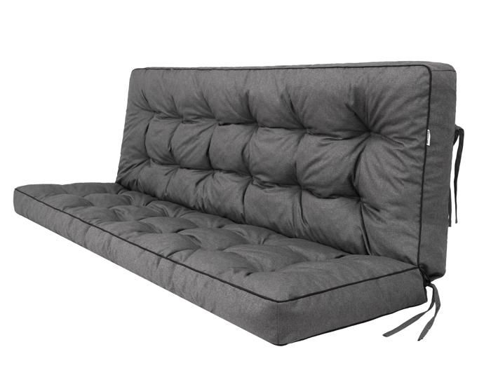 Bjird - Coussins pour Bancs de Jardin - Graphite 100 cm - Coussins Assise & Dossier Souples